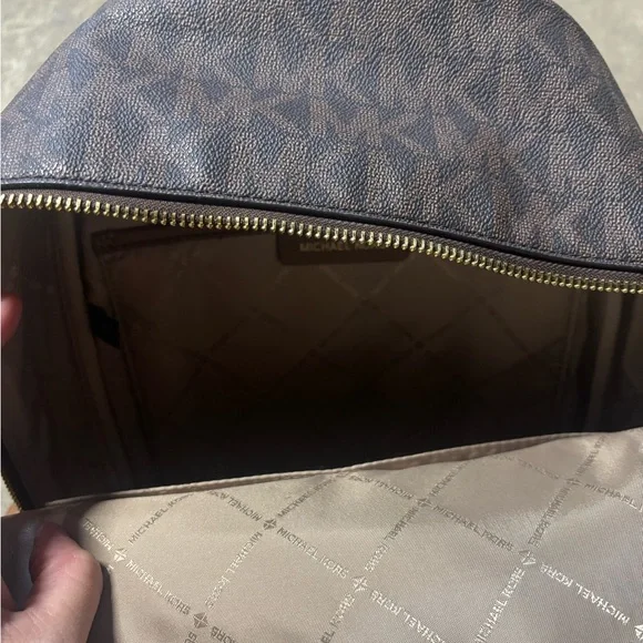 Michael Kors Dark Brown Backpack with Gold Chain - Picture 3 of 4
